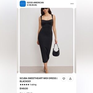 Good American Black Bodycon Midi Dress